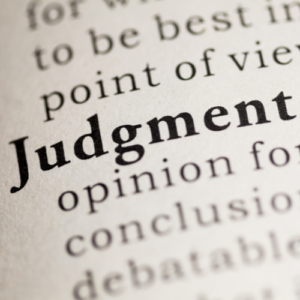 Judgment as a result of legal action